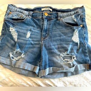 Refuge Blue Distressed Jean Shorts
